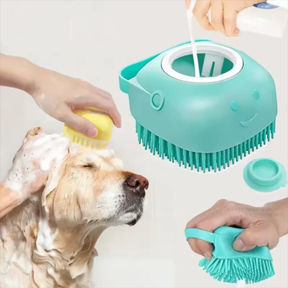 Pet Supplies App - Silicone Bath Massage Brush Multifunctional Grooming