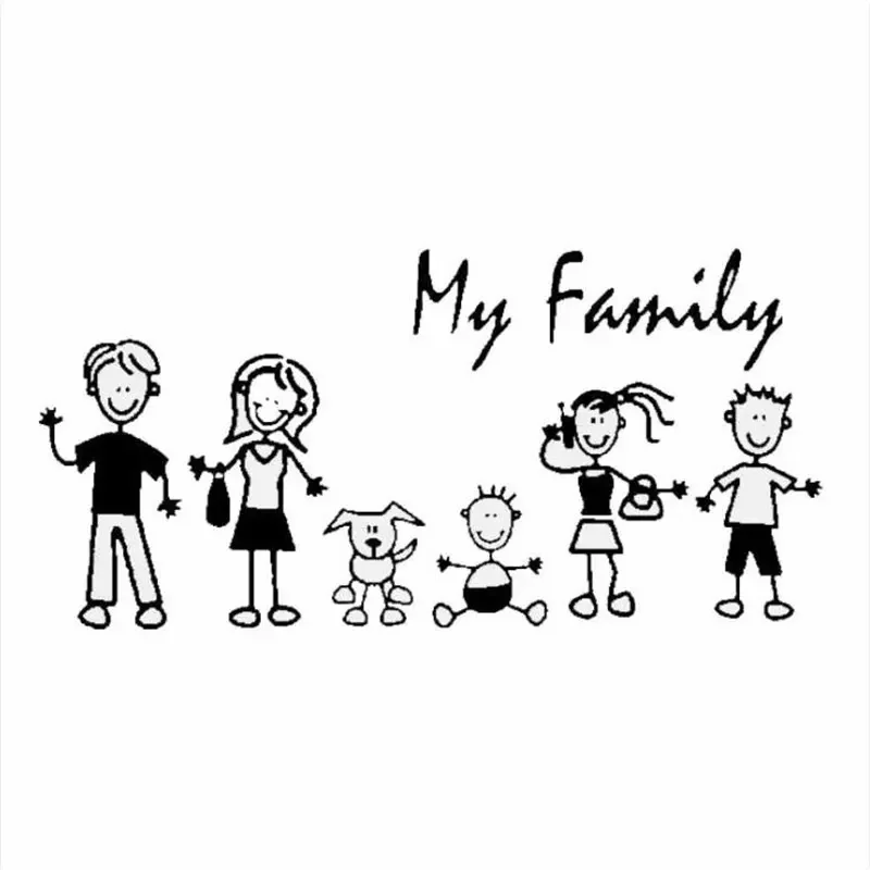 Pet Supplies Discount - Car Sticker Family Stick Figure Kid