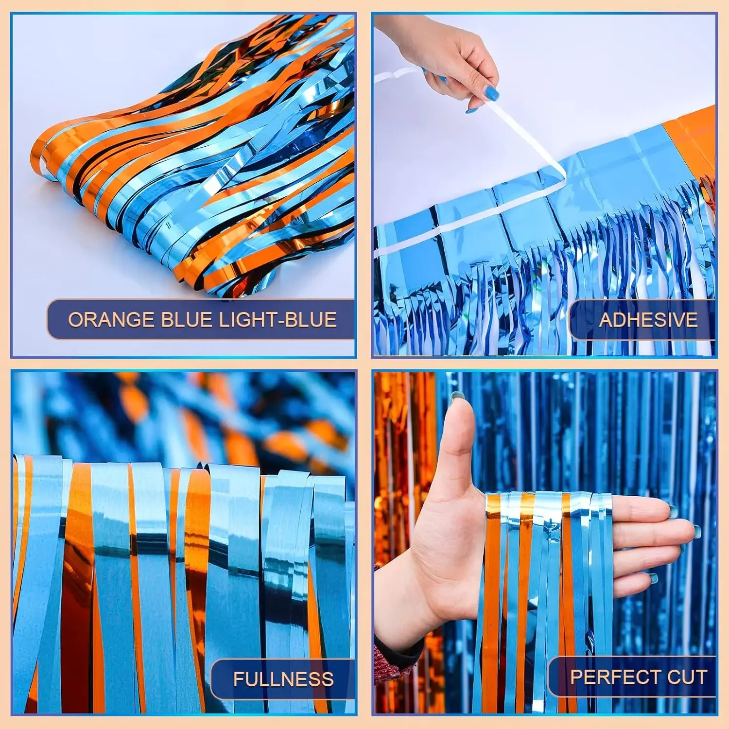 Orange Blue Dog Foil Fringe Cu - огляд і ціна Pet Supplies App